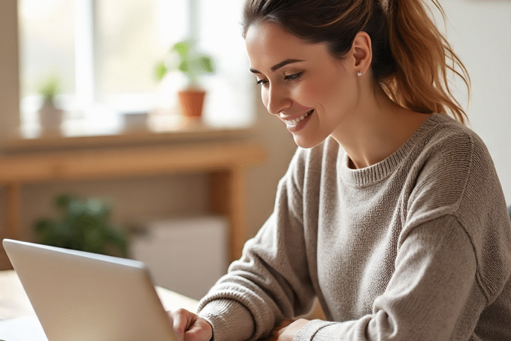 Woman researching tips for trying to get pregnant with PCOS naturally