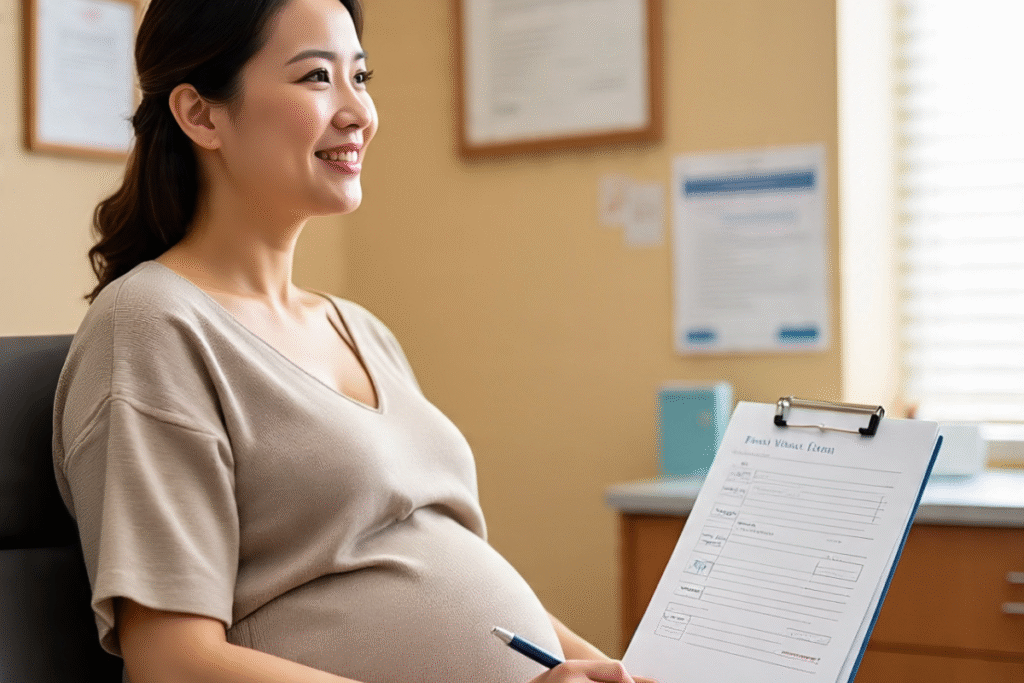 Prenatal visit checklist for pregnant women