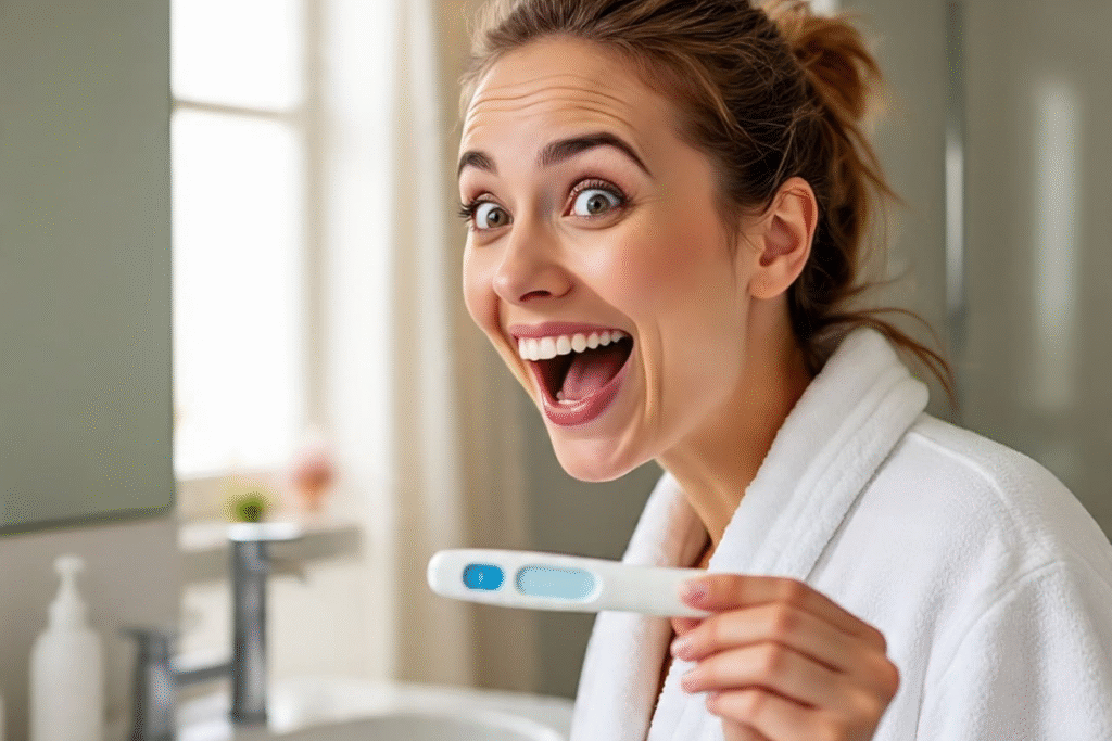 positive pregnancy test after early signs appear"